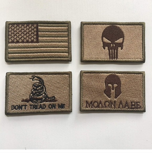 New Set of 8 velvro backing tactical patches top ones are 2x3 approximately. - Picture 2 of 4